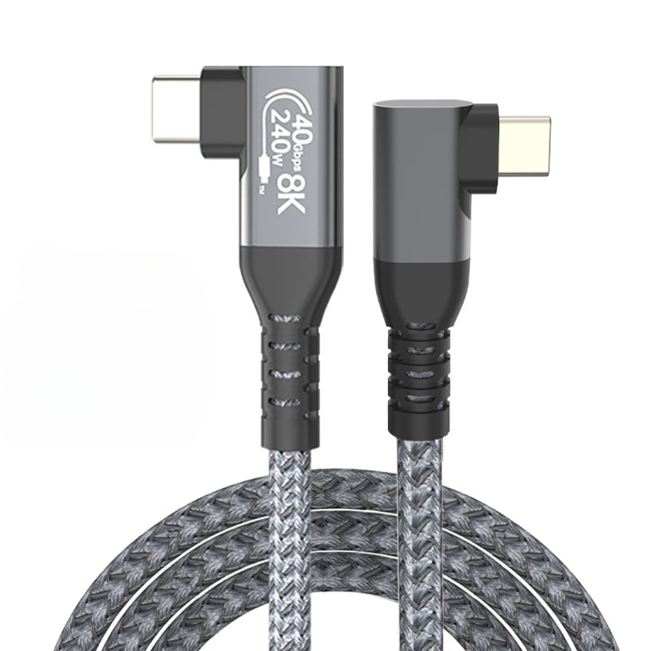 USB4 90° Angled Type-C Cable – 40Gbps, 240W Fast Charge & 8K Display (Buy 1, Take 1 FREE)-0.5m-USB4 40G 8K 2L-State of Style
