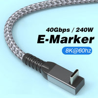 USB4 90° Angled Type-C Cable – 40Gbps, 240W Fast Charge & 8K Display (Buy 1, Take 1 FREE)-0.5m-USB4 40G 8K 2L-State of Style