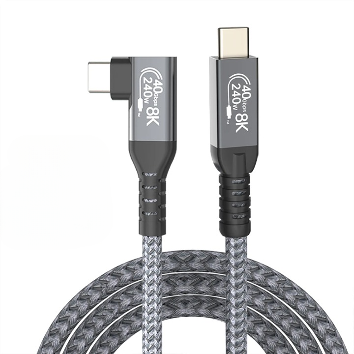 USB4 90° Angled Type-C Cable – 40Gbps, 240W Fast Charge & 8K Display (Buy 1, Take 1 FREE)-0.5m-USB4 40G 8K L1-State of Style