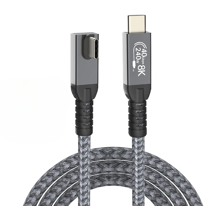 USB4 90° Angled Type-C Cable – 40Gbps, 240W Fast Charge & 8K Display (Buy 1, Take 1 FREE)-0.5m-USB4 40G 8K L2-State of Style