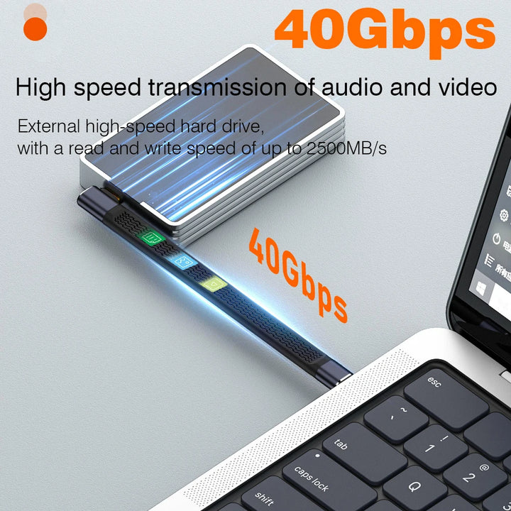 USB4 Elbow Connector Cable – 40Gbps, 240W PD & 8K Video Output (Buy 1, Take 1 FREE)-240W 40Gbps FPC U-State of Style