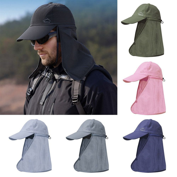 UV protection trucker hat with neck protection for outdoor adventures - SchattenPro-Black-State of Style