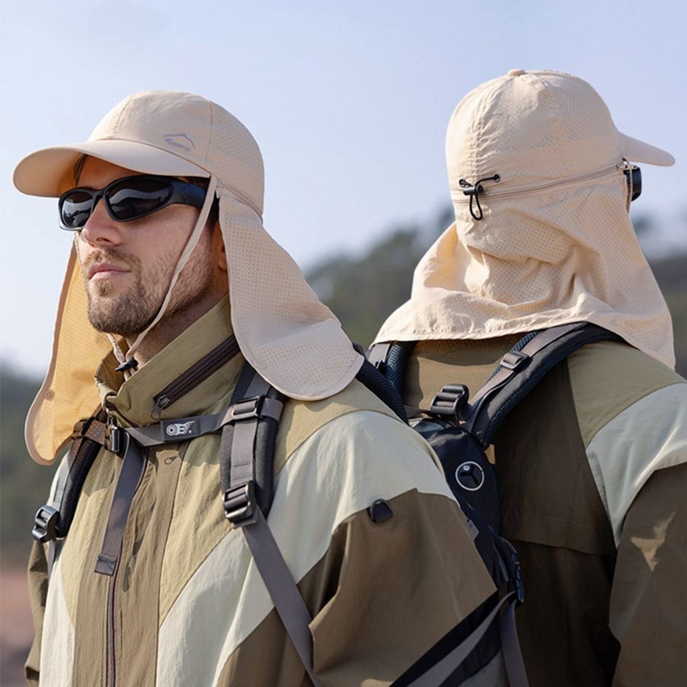 UV protection trucker hat with neck protection for outdoor adventures - SchattenPro-Black-State of Style