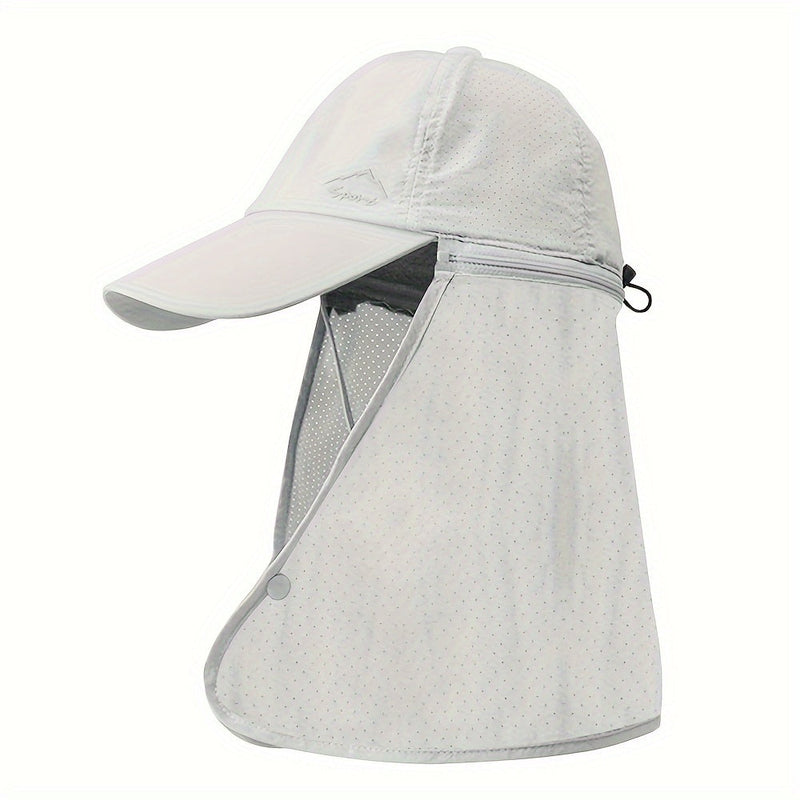 UV protection trucker hat with neck protection for outdoor adventures - SchattenPro-Light grey-State of Style