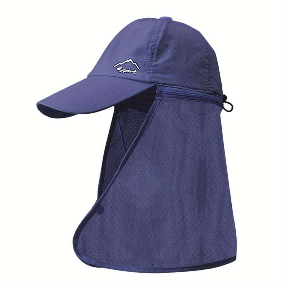 UV protection trucker hat with neck protection for outdoor adventures - SchattenPro-Navy blue-State of Style