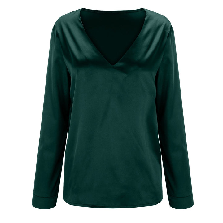 V-Neck Blouse | Elegant Women's Top-Green-S-State of Style
