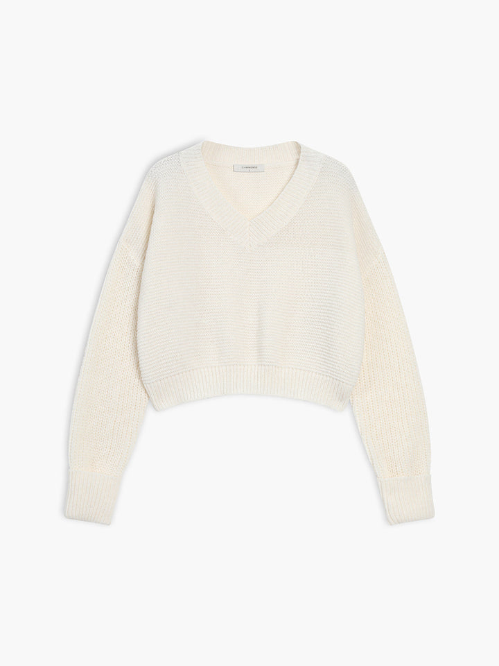 V-Neck Pullover for Women - Mila-White-XS-State of Style