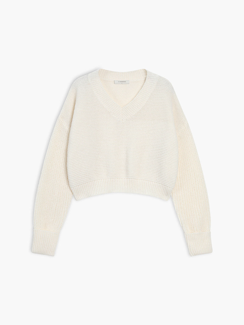 V-Neck Pullover for Women - Mila-White-XS-State of Style