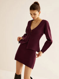 V-Neck Sweater for Women - Celeste-Bordeaux-XS-State of Style