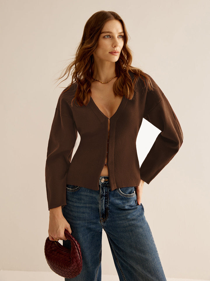 V-Neck Sweater for Women - Celeste-Brown-XS-State of Style