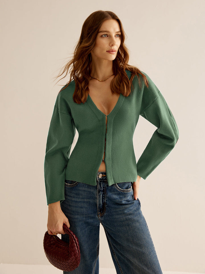 V-Neck Sweater for Women - Celeste-Green-XS-State of Style
