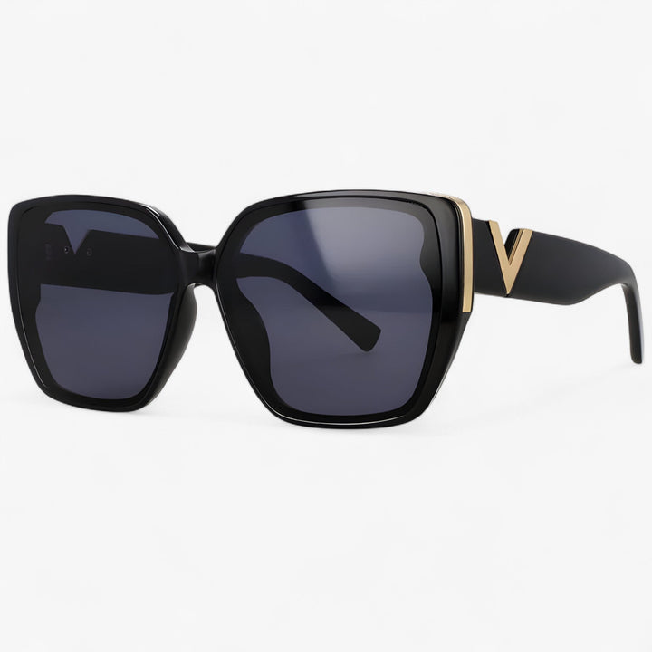 V-shaped mirrored sunglasses – Kryos-Black-State of Style