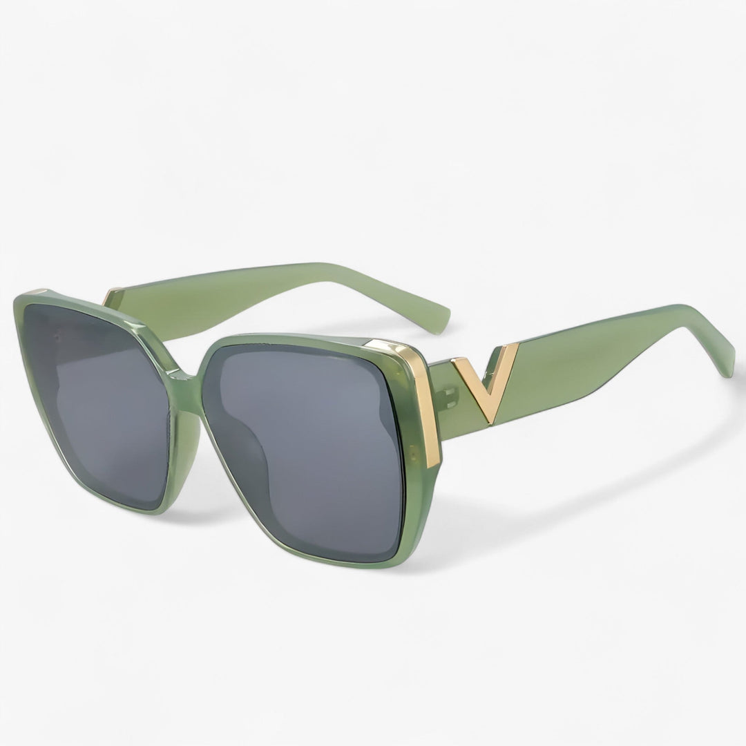 V-shaped mirrored sunglasses – Kryos-Green-State of Style