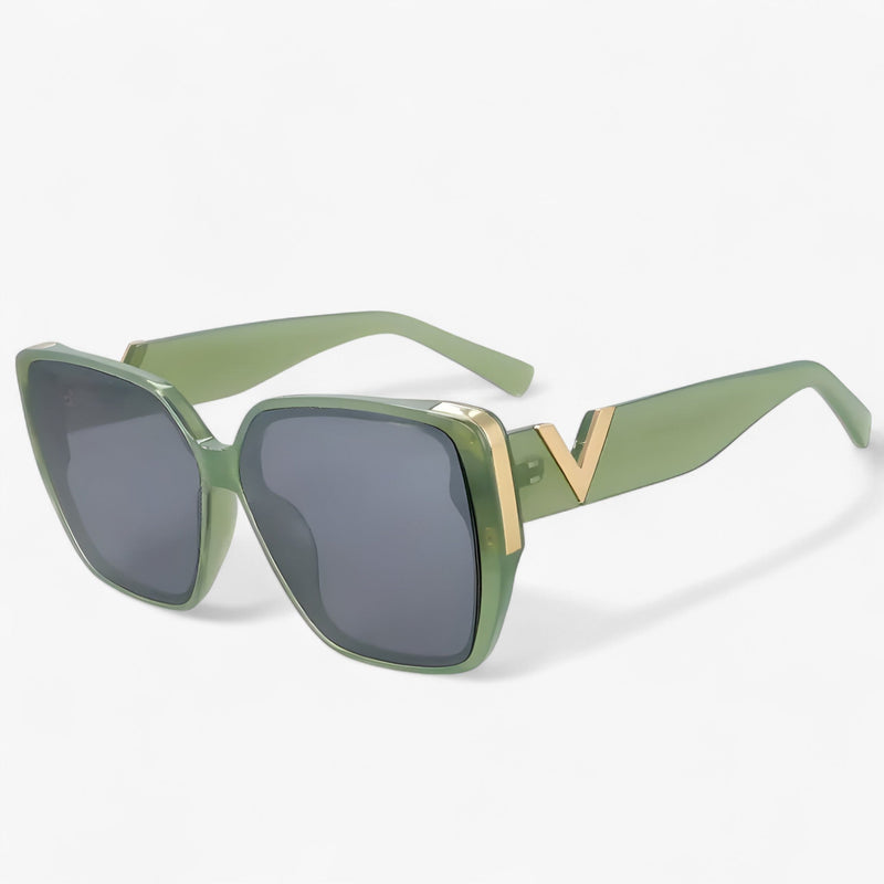 V-shaped mirrored sunglasses – Kryos-Green-State of Style