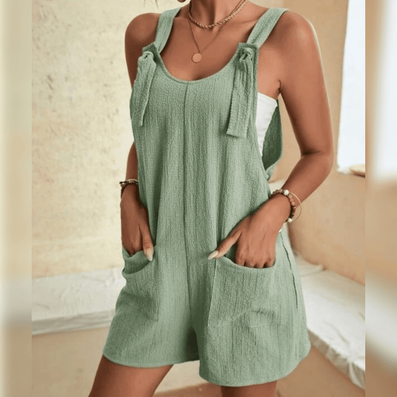 Vanessa - Elegant Relaxed-Fit Jumpsuit-Light Green-M-State of Style