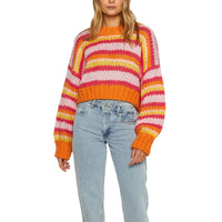 Ladies oversized knitted jumper with stripe pattern – Yvonne