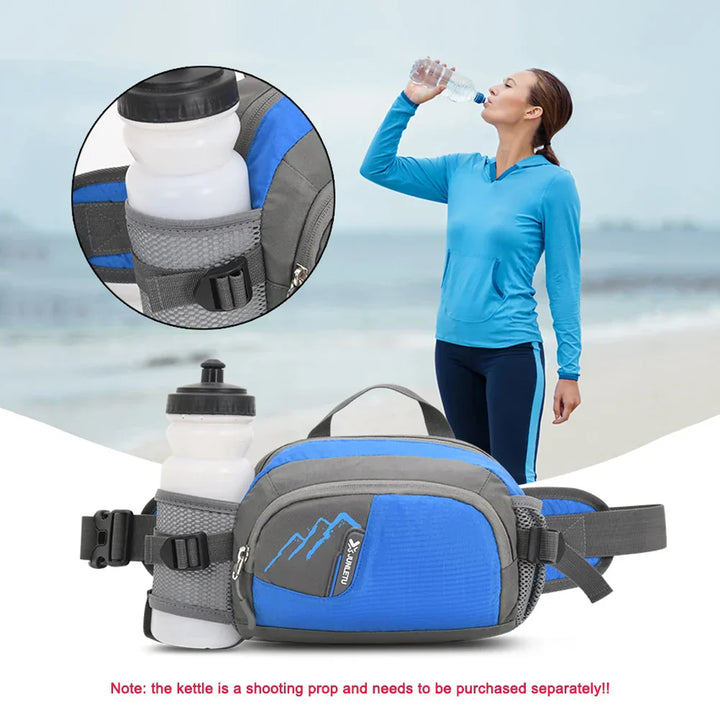 Vega Sports Waist Bag with Bottle Holder-Orange-State of Style