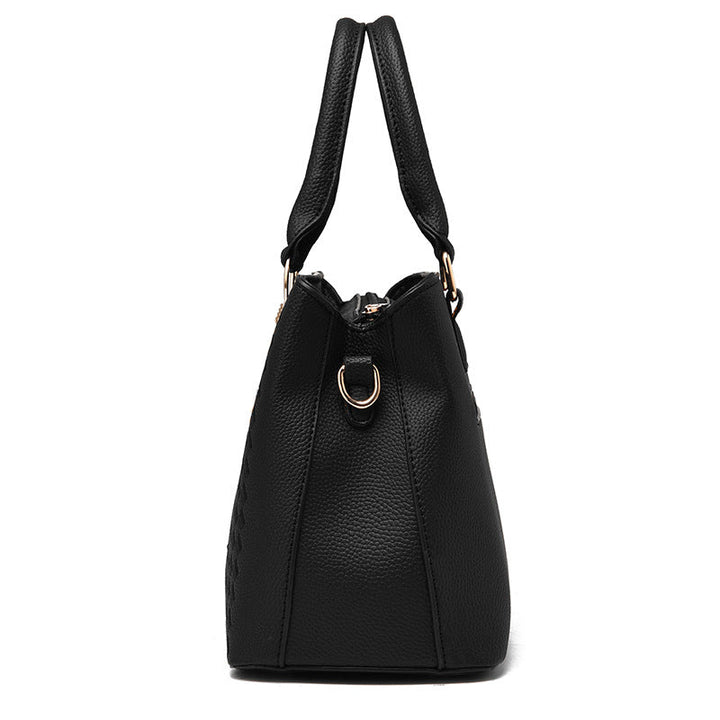 Vegan Leather Shoulder Bag - Eliza-Black-State of Style