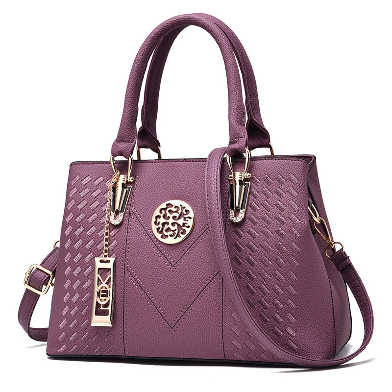 Vegan Leather Shoulder Bag - Eliza-Purple-State of Style