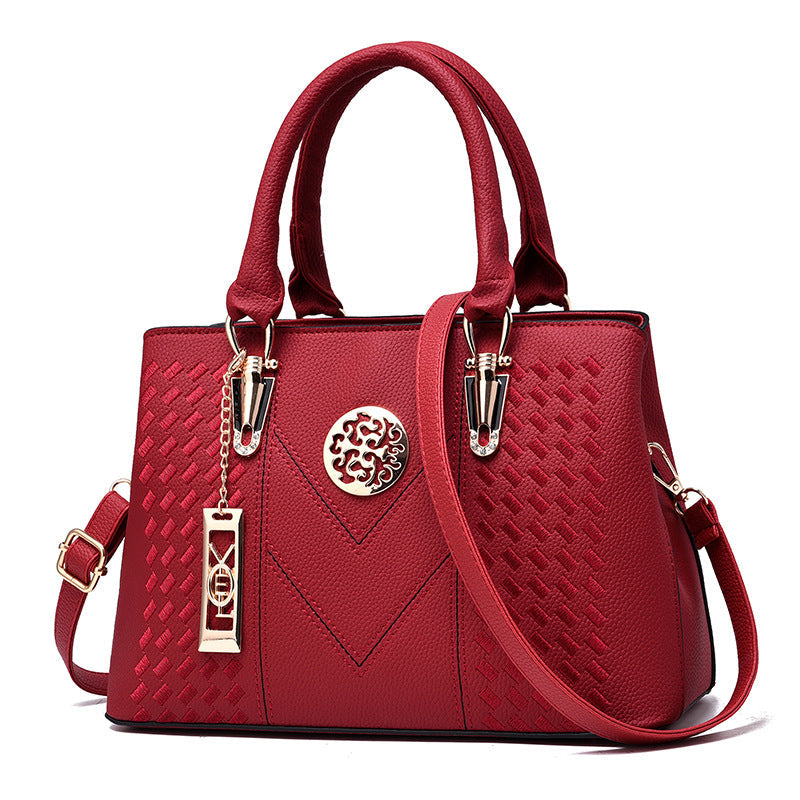 Vegan Leather Shoulder Bag - Eliza-Red-State of Style