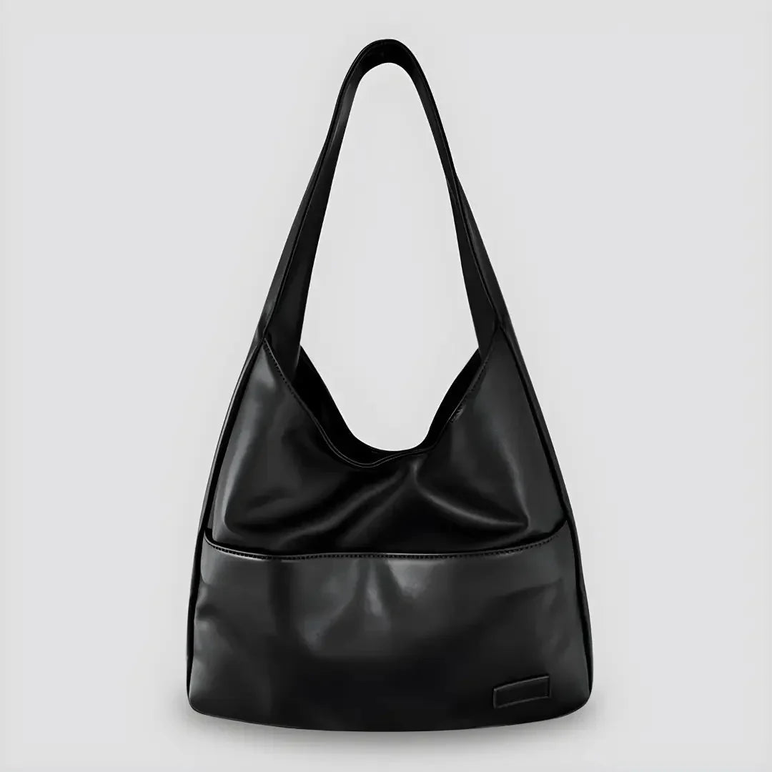 Vegan Leather Shoulder Bag for Women - Noor-Black-State of Style