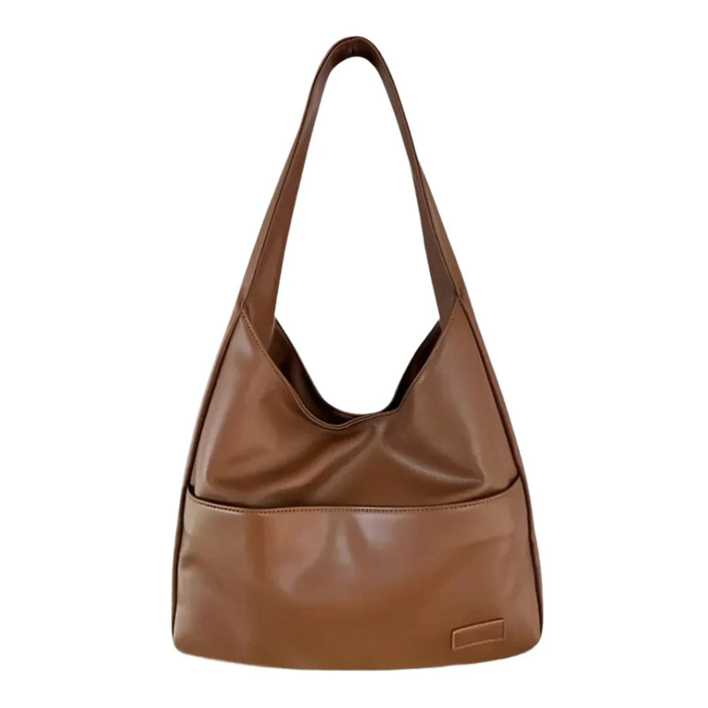 Vegan Leather Shoulder Bag for Women - Noor-Brown-State of Style