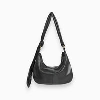 Vegan Leather Shoulder Bag - Serenity-Black-State of Style