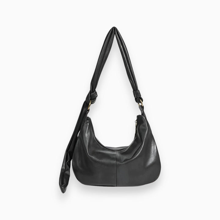 Vegan Leather Shoulder Bag - Serenity-Black-State of Style