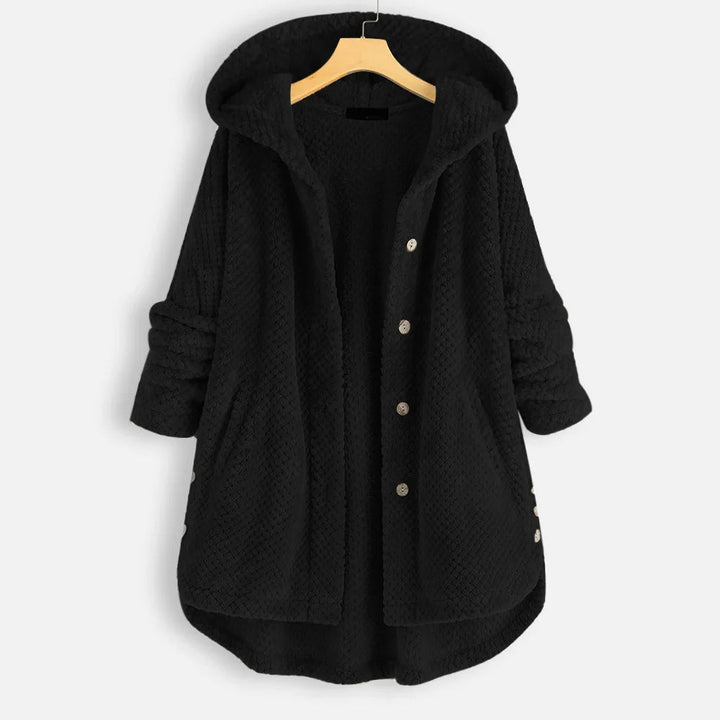 Velvet Chic Plus-Size Winter Coat with Hood-Black-2XL-State of Style
