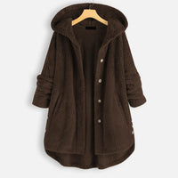 Velvet Chic Plus-Size Winter Coat with Hood-Coffee-2XL-State of Style