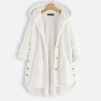 Velvet Chic Plus-Size Winter Coat with Hood-White-2XL-State of Style