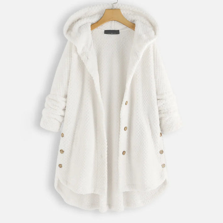 Velvet Chic Plus-Size Winter Coat with Hood-White-2XL-State of Style