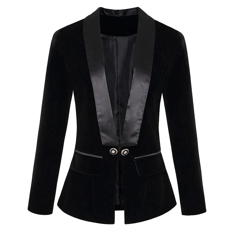 Velvet Ladies Blazer - Vivienne-Black-S-State of Style