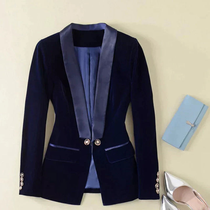 Velvet Ladies Blazer - Vivienne-Dark blue-XS-State of Style