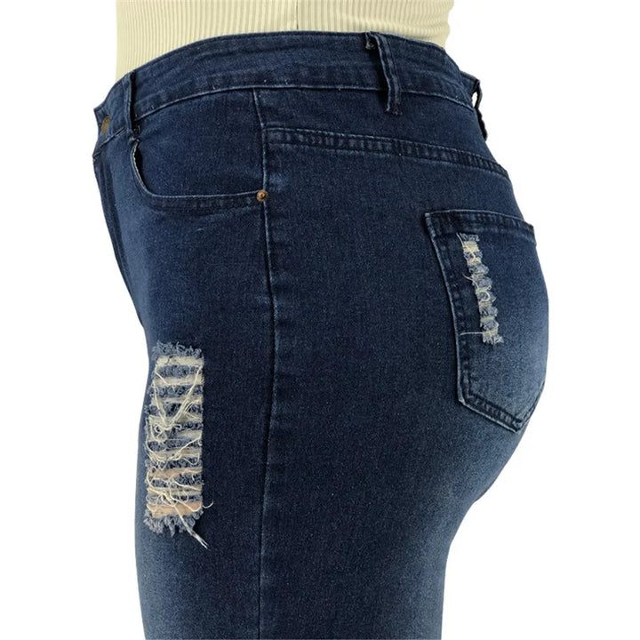 Velvet Plus-Size Stretch Flared Jeans-Light Blue-2XL-State of Style