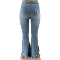 Velvet Plus-Size Stretch Flared Jeans-Light Blue-2XL-State of Style