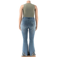 Velvet Plus-Size Stretch Flared Jeans-Light Blue-2XL-State of Style