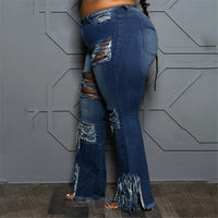 Velvet Plus-Size Stretch Flared Jeans-Light Blue-2XL-State of Style