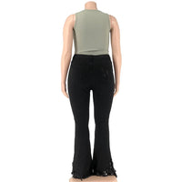 Velvet Plus-Size Stretch Flared Jeans-Light Blue-2XL-State of Style