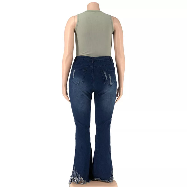 Velvet Plus-Size Stretch Flared Jeans-Light Blue-2XL-State of Style