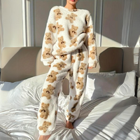 Velvet Soft Pyjama Set with Bear Print – Mila-M-State of Style