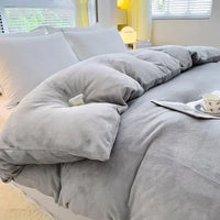 Verdict Flanellen Fleece Duvet Cover - CozyCover-Light Grey-150x200cm-State of Style