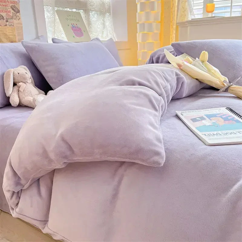 Verdict Flanellen Fleece Duvet Cover - CozyCover-Purple-150x200cm-State of Style