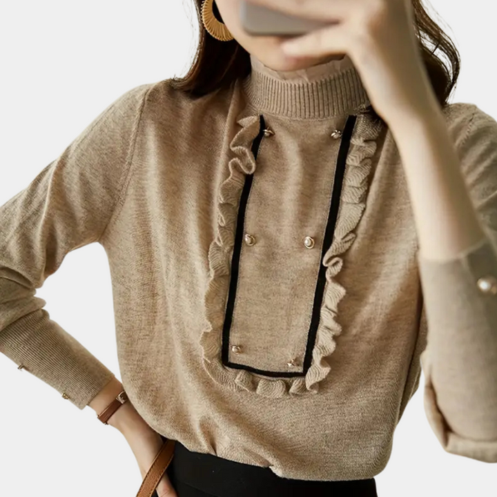 Versatile Khaki Ladies' Blouse - Nora-State of Style