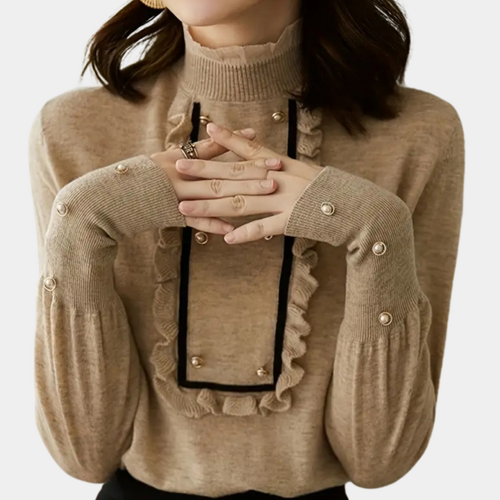 Versatile Khaki Ladies' Blouse - Nora-State of Style