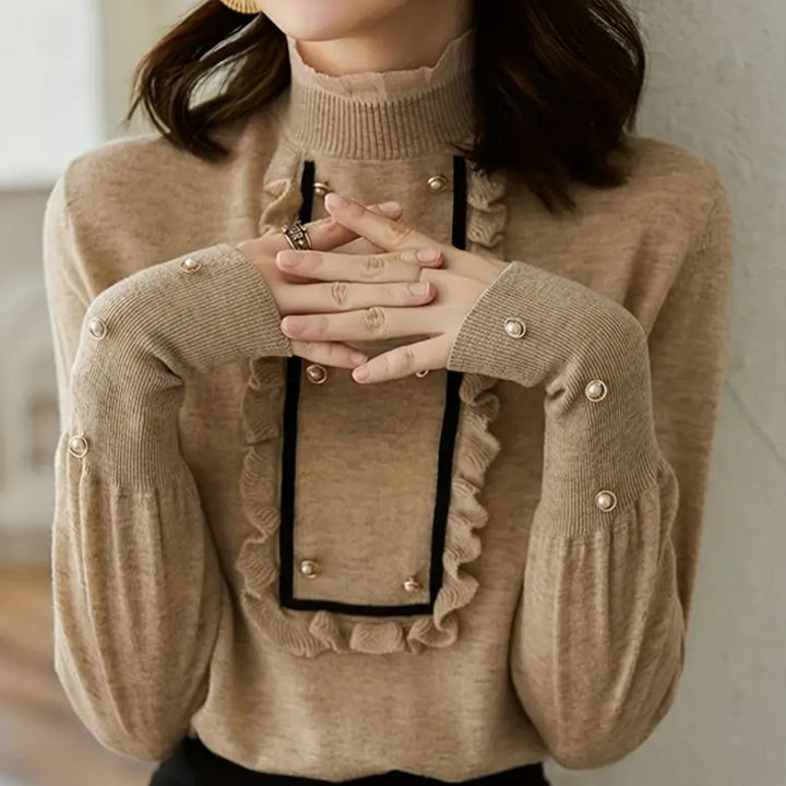 Versatile Khaki Ladies' Blouse - Nora-State of Style