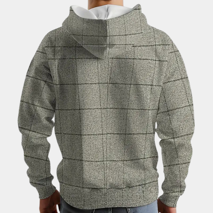 Versatile Men's Hoodie with Check Pattern - Lucian-S-State of Style
