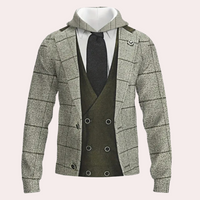 Versatile Men's Hoodie with Check Pattern - Lucian-S-State of Style