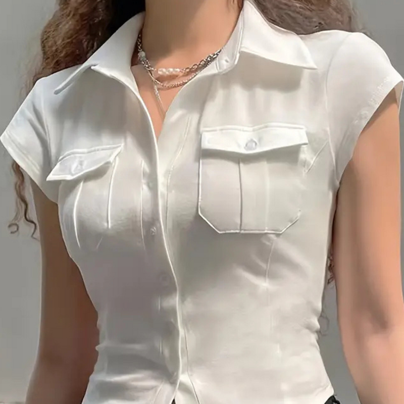 Versatile White Ladies Blouse - Nova-XS-State of Style