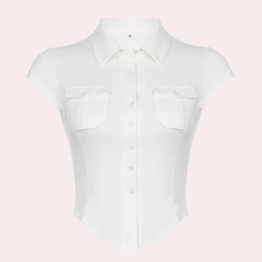 Versatile White Ladies Blouse - Nova-XS-State of Style